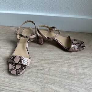 Naturalizer Ivy Ankle Strap Sandal - Barely Nude Snake Print